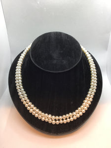 2 row fresh water pearl necklace