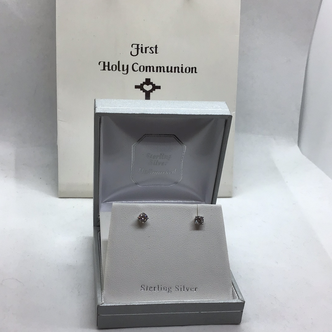 Silver CZ stud Earrings