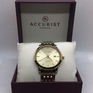 Gents Gold Plated Bracelet Accurist Watch