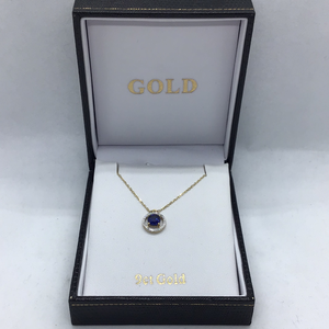 9ct Gold Blue Pendant