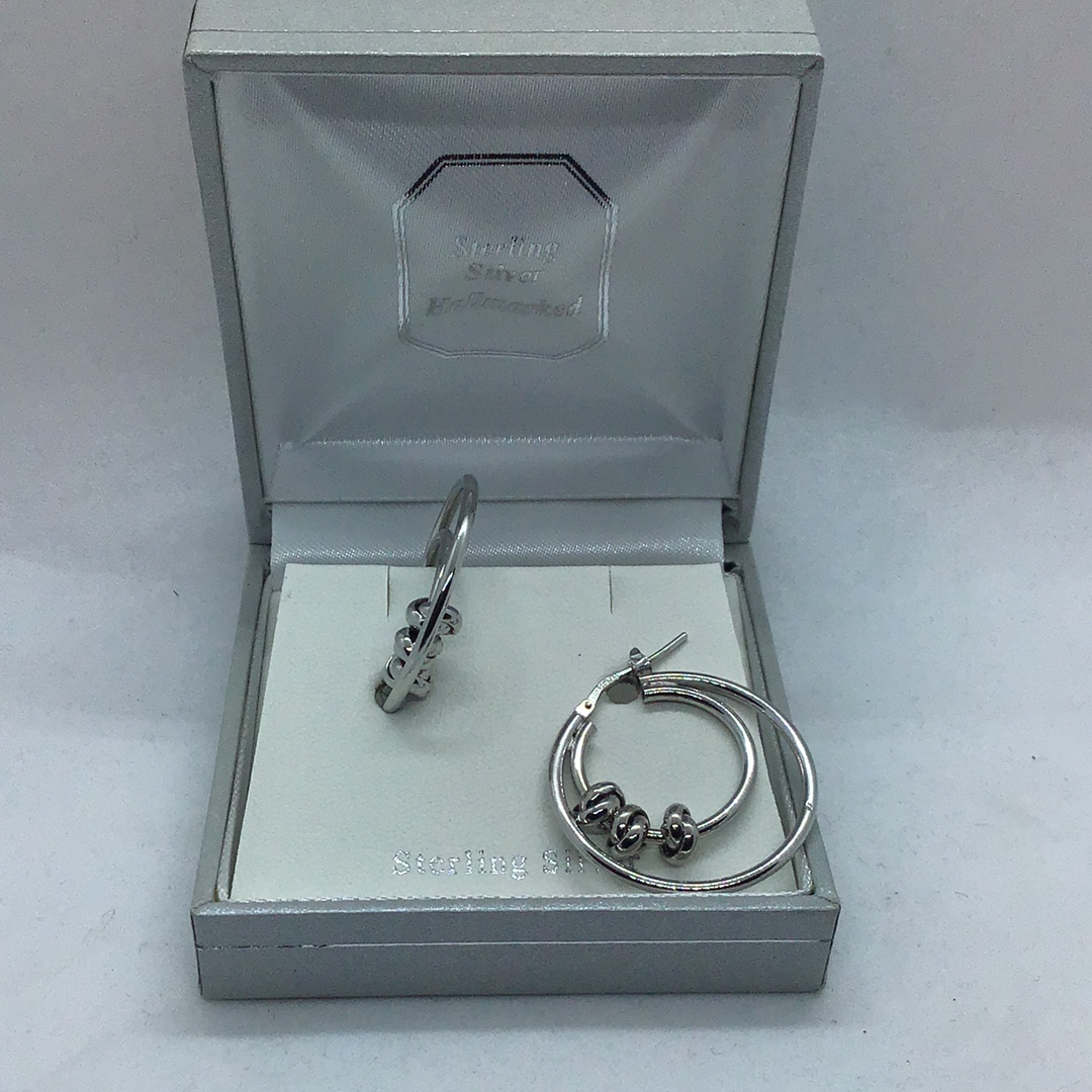 Sterling Silver double Hoop Creole Earrings