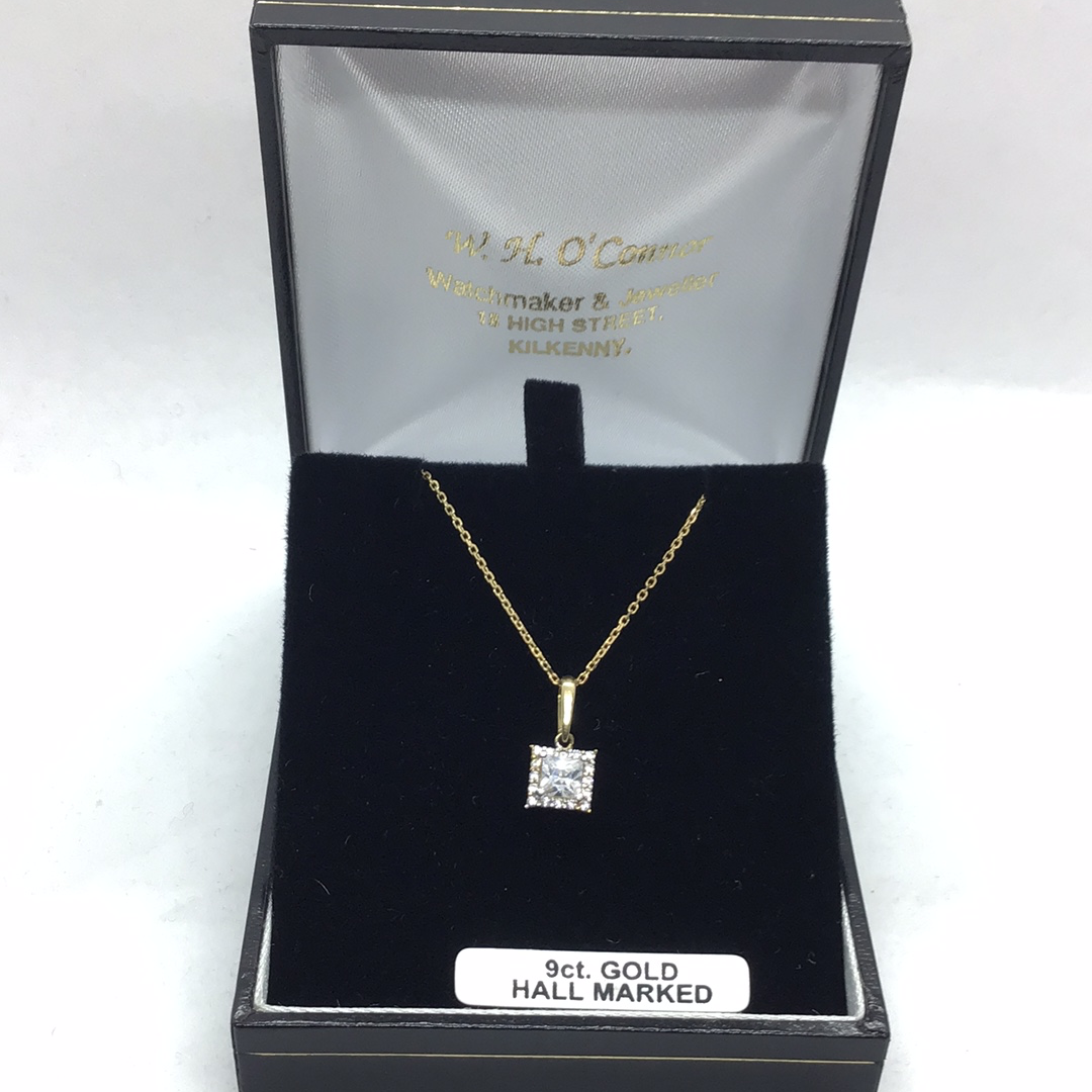 9ct Gold CZ Pendant