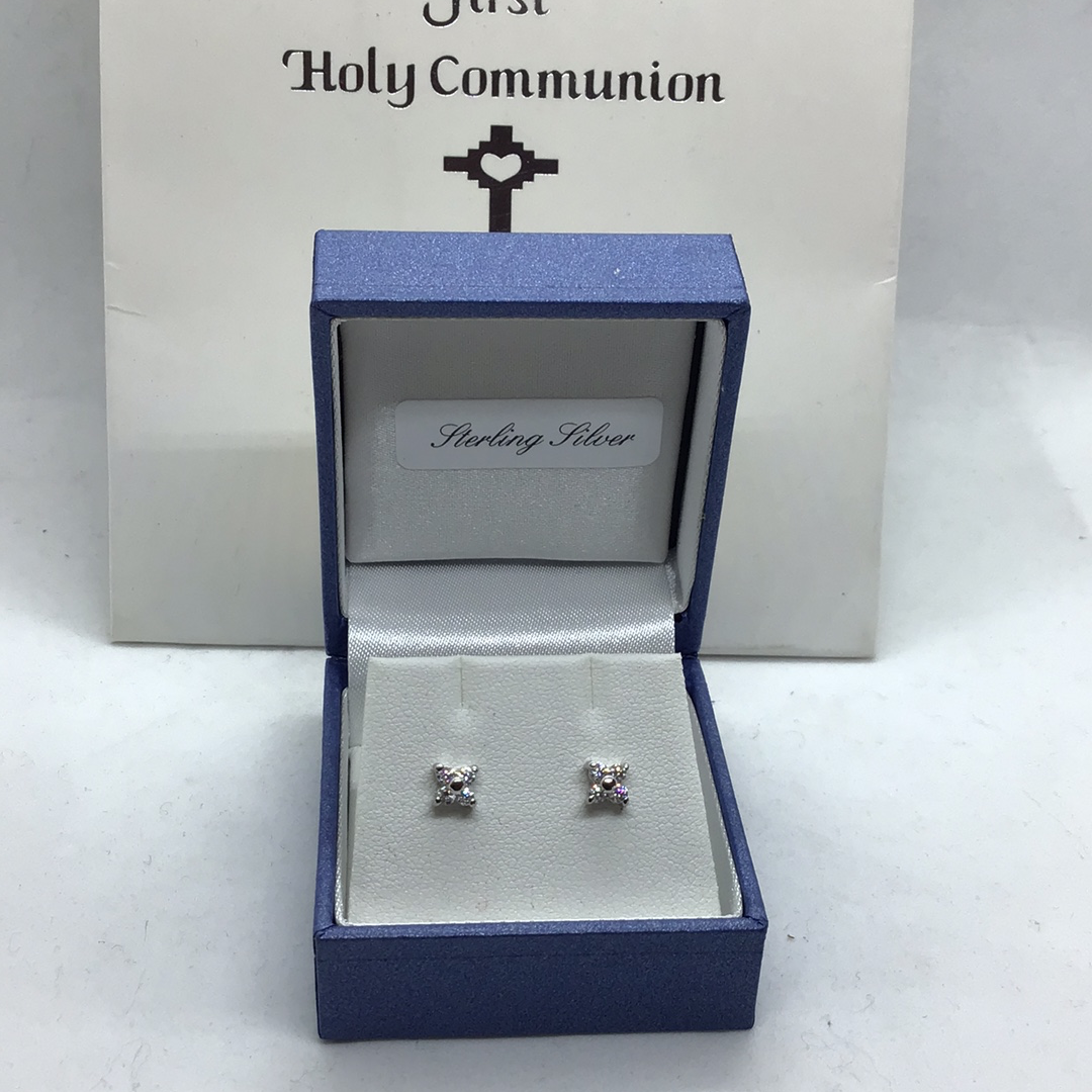 Silver CZ stud Earrings