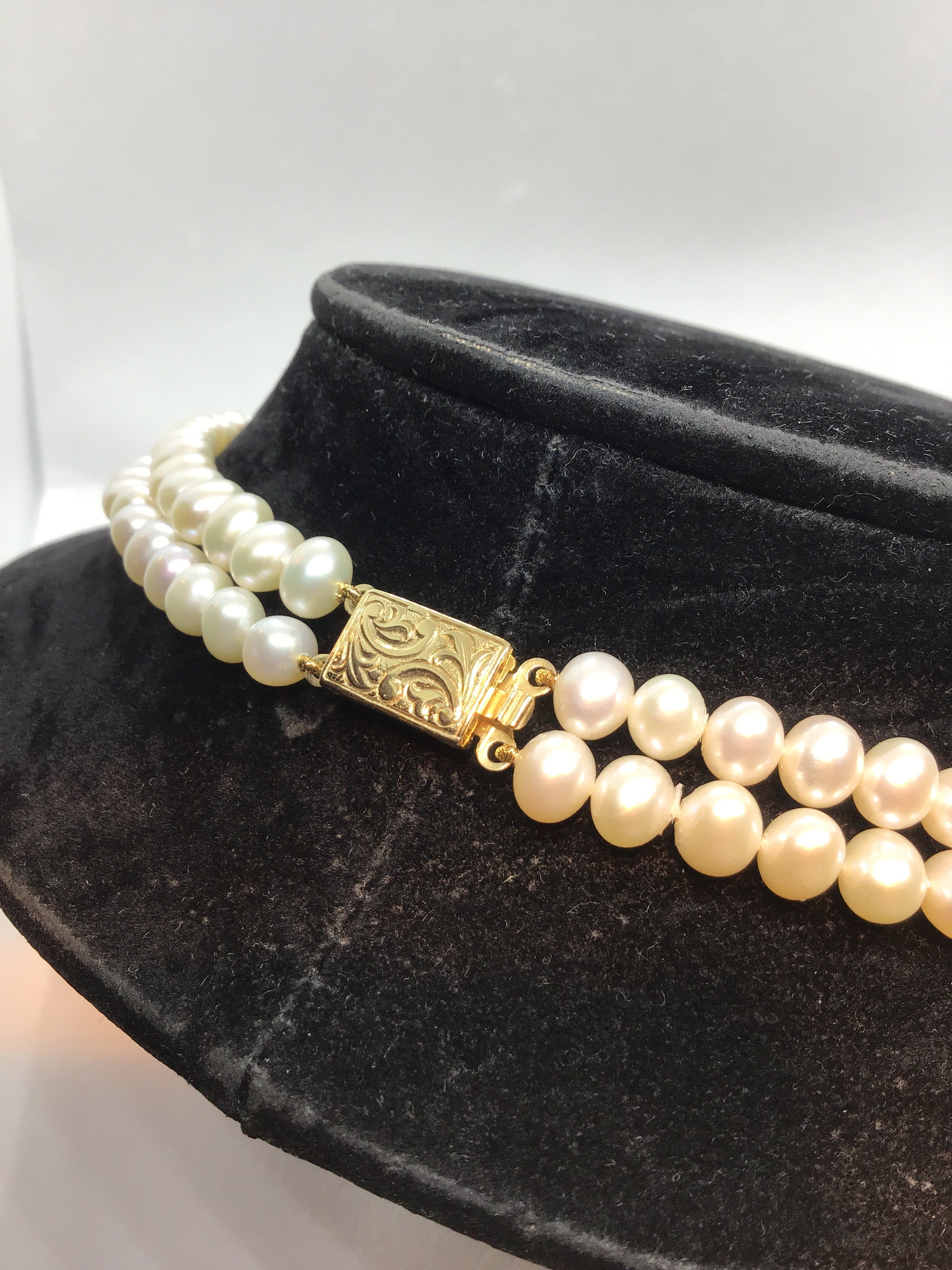 2 row fresh water pearl necklace