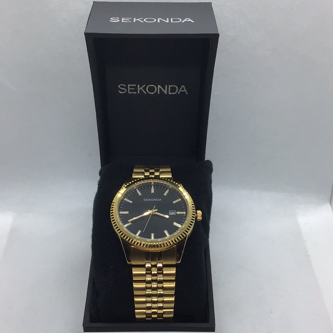 Gents Gold Plated Bracelet Sekonda Watch O ConnorJewellers