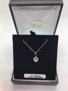 9ct. Gold CZ Pendant