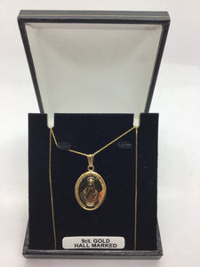 9ct Gold Miraculous Medal Pendant