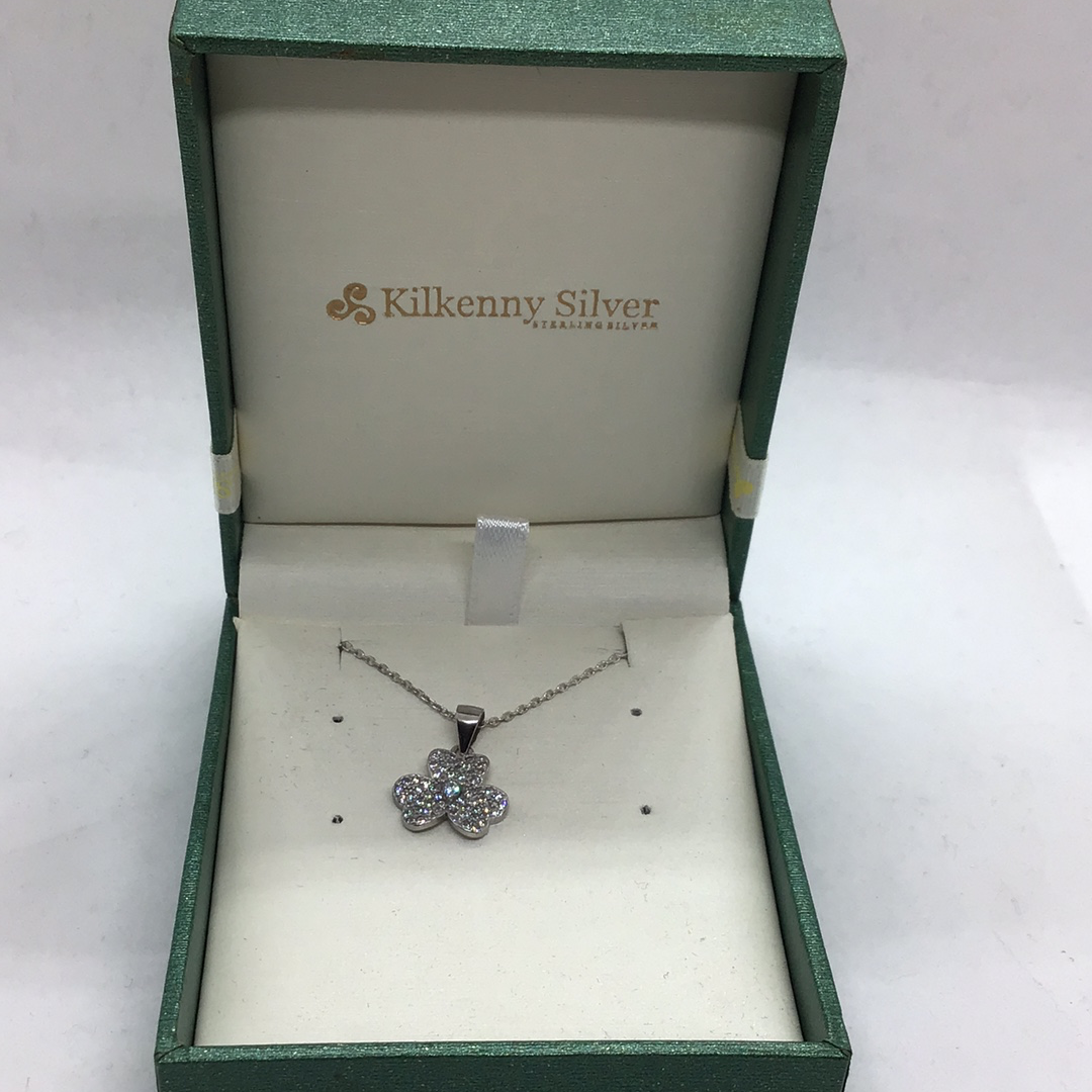 Sterling Silver Kilkenny Silver Shamrock Pendant