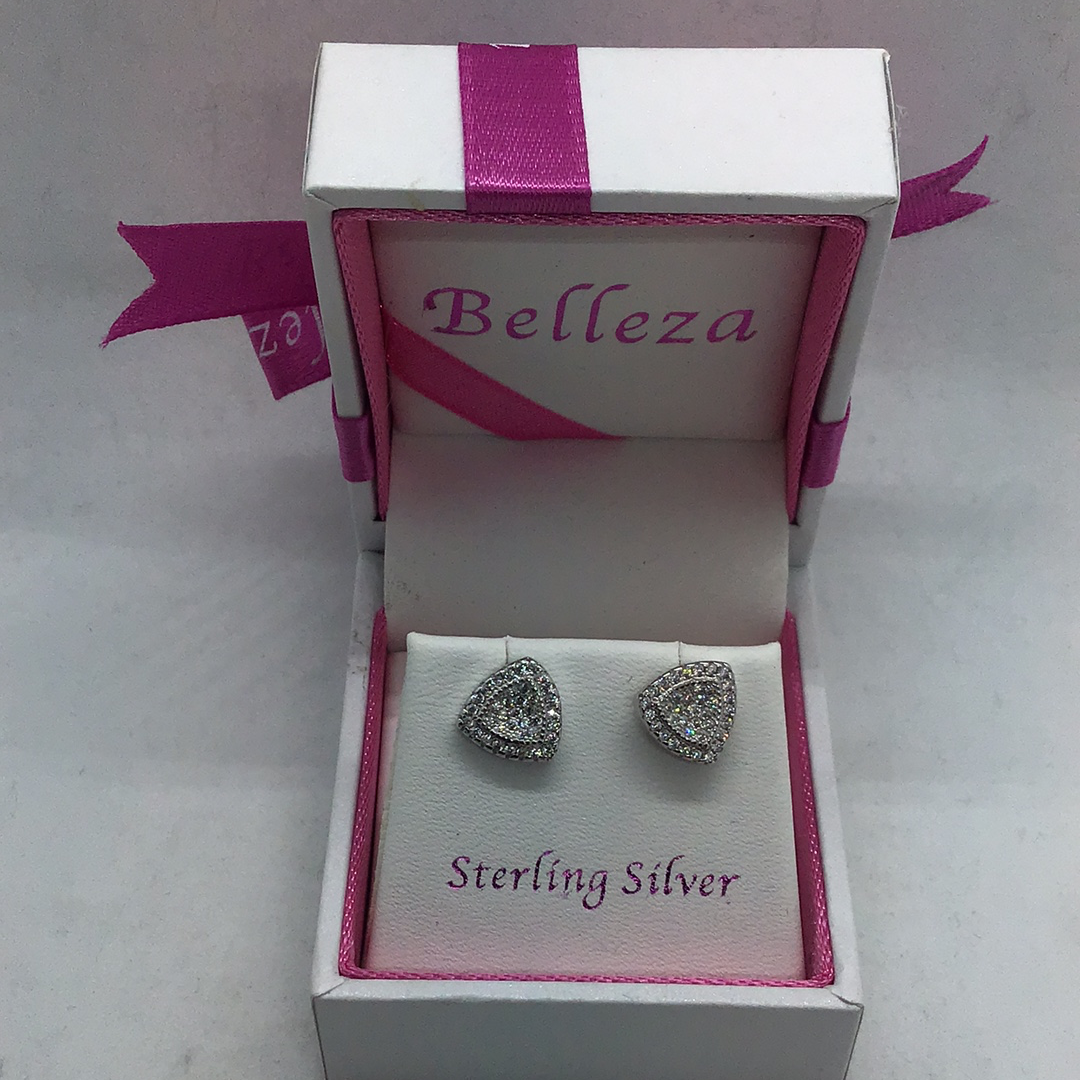 Sterling Silver CZ triangular Cluster