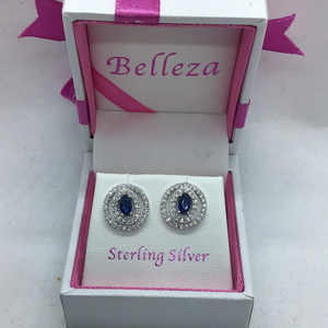 Sterling Silver CZ Clusters Stud Earrings
