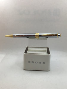 Polished Chrome/23ct.Gold Electroplate Cross Ballpen