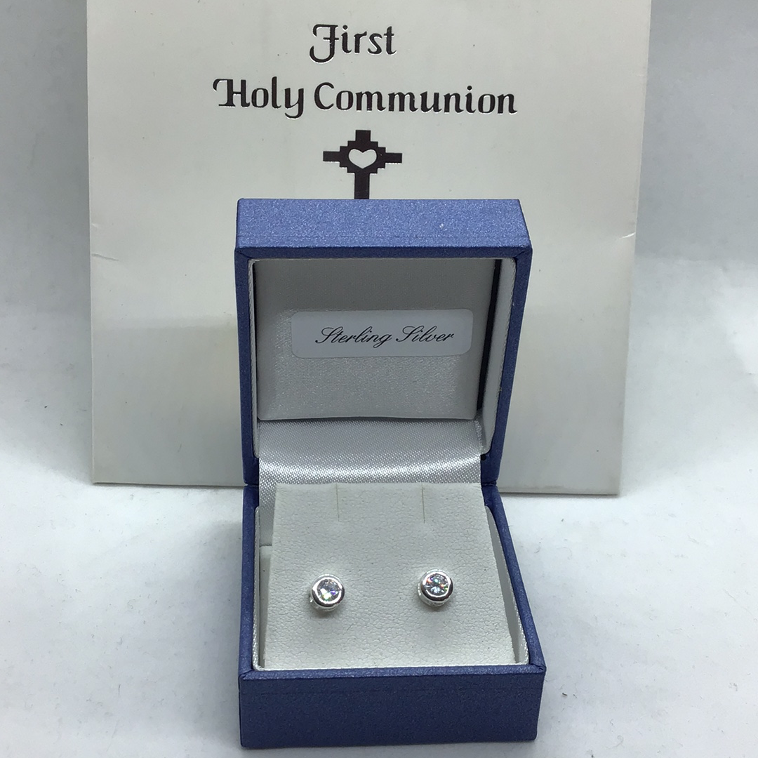 Silver CZ stud Earrings