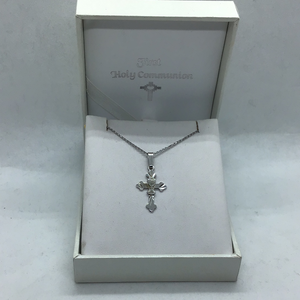 Silver Cross with Chalice Pendant