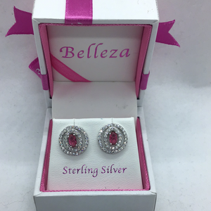 Sterling Silver CZ Cluster Stud Earrings