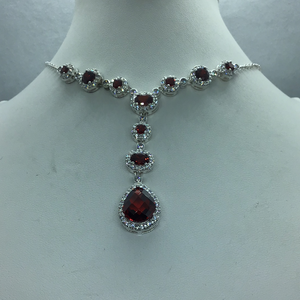 Sterling Silver Garnet Necklet/Pendant