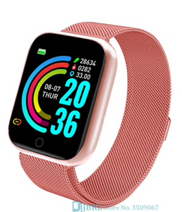 Smart Life- Smart Watch Pink Mesh Bracelet