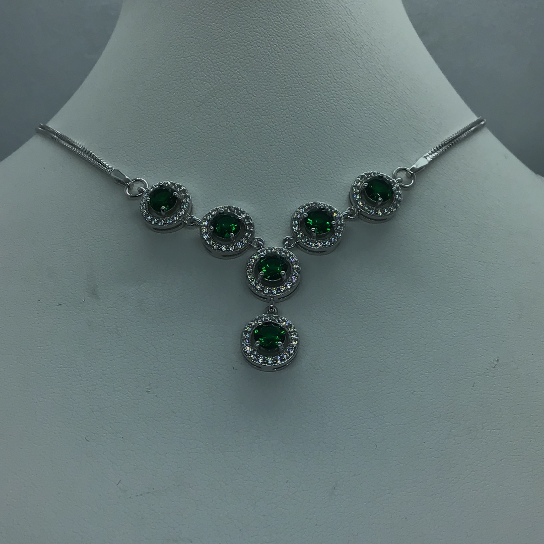 Sterling Silver Green Necklet/Pendant