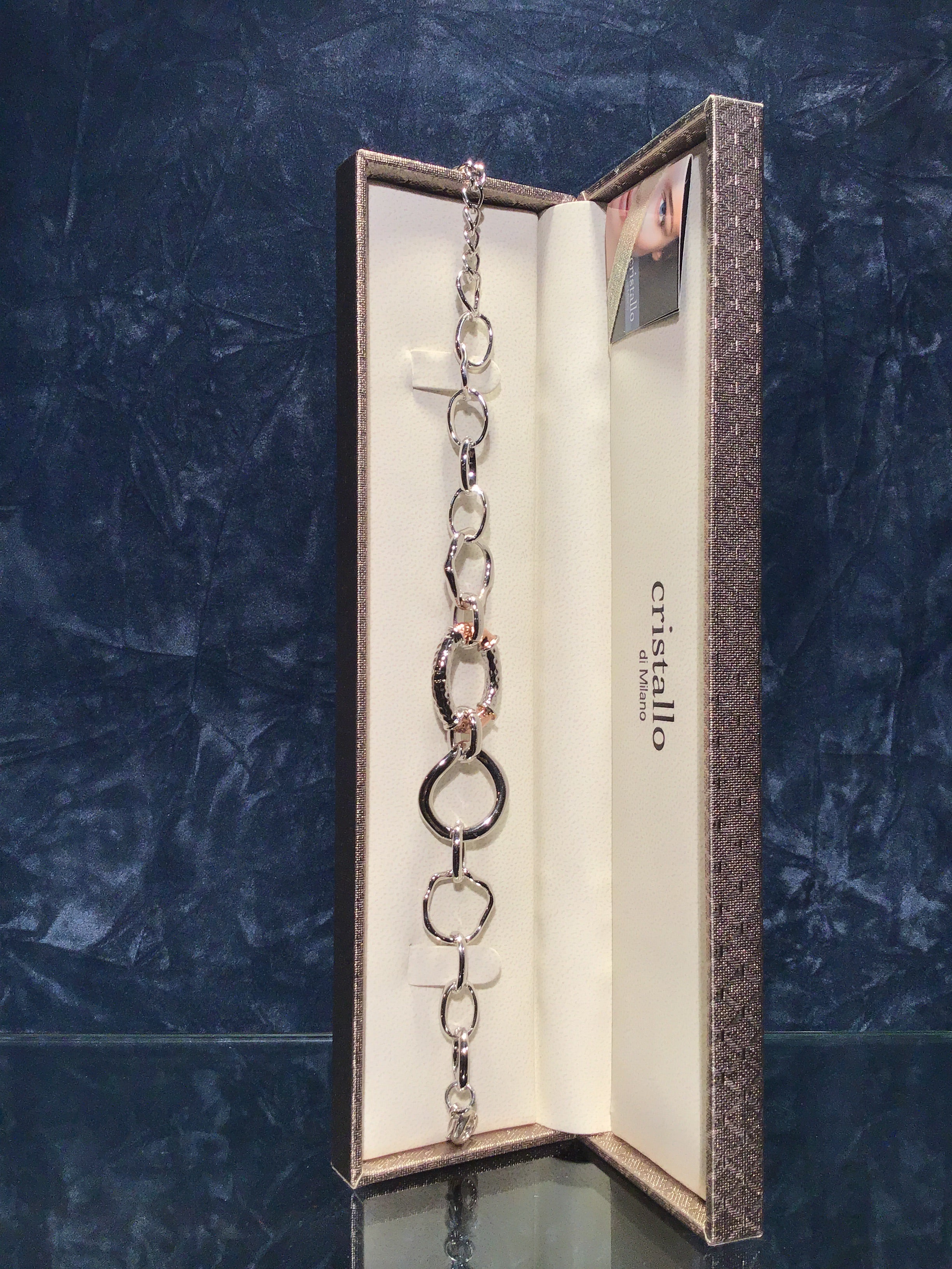 Cristallo di Milano Silver/Rose Gold Plated Bracelet