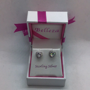 Sterling Silver Heart CZ earrings