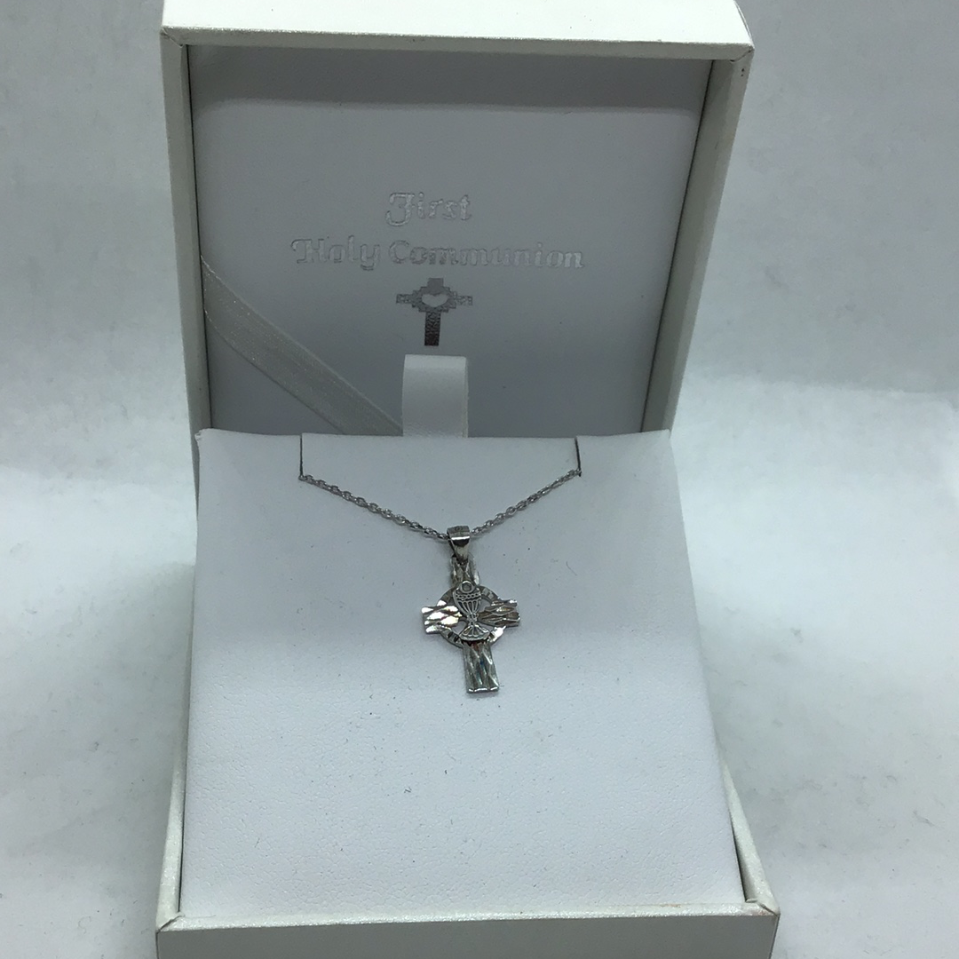 Silver Celtic Cross with Chalice Pendant