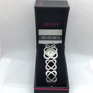 Ladies Chrome and Cubic Zirconia Bracelet Sekonda Watch