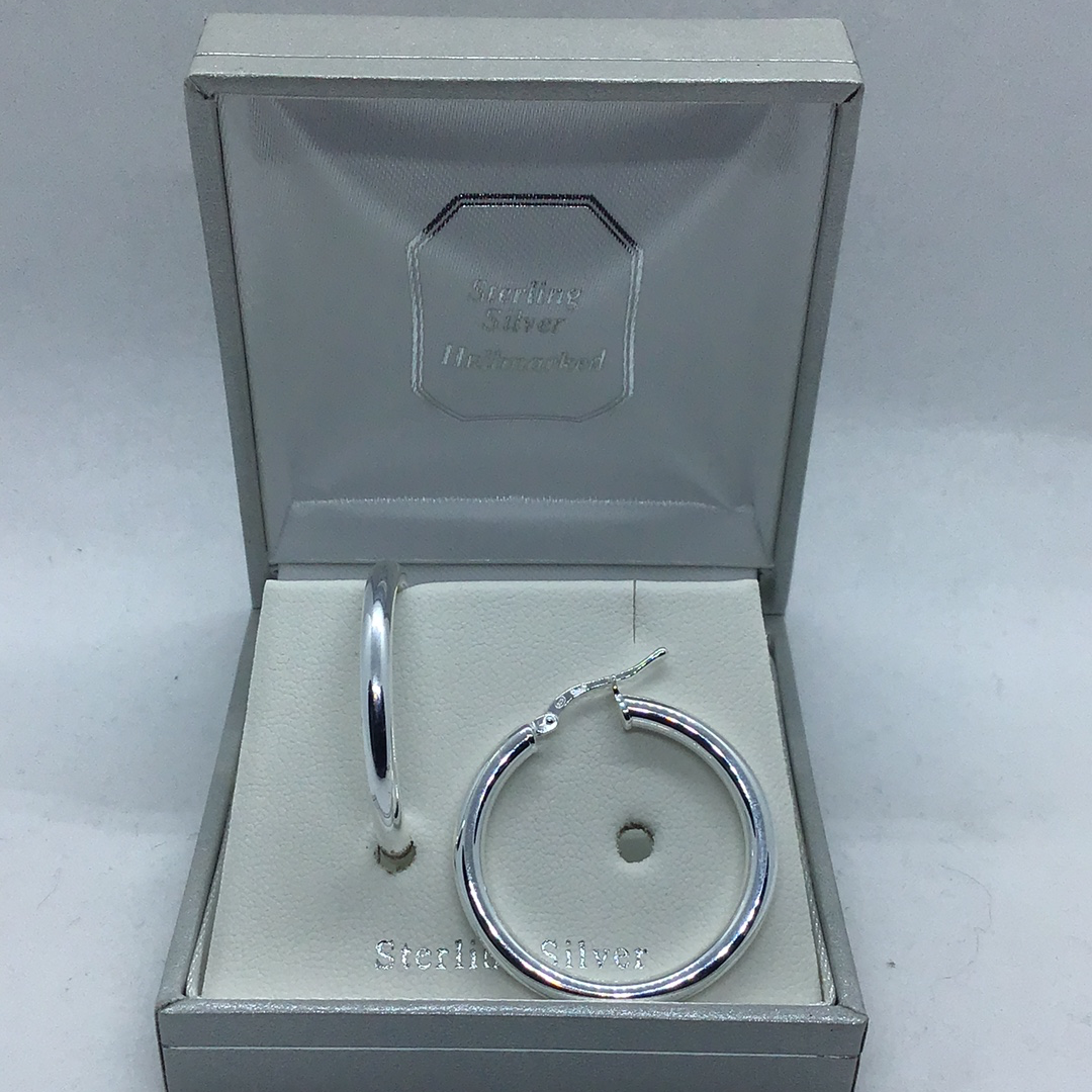 Sterling Silver Creole Hoop Earrings